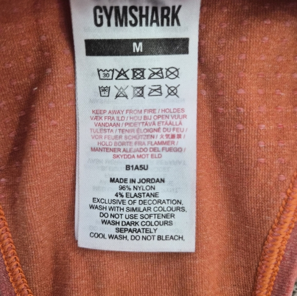 Gymshark Seamless Racerback Tank Top Womens Medium Coral Workout Gym Yoga - Picture 7 of 8